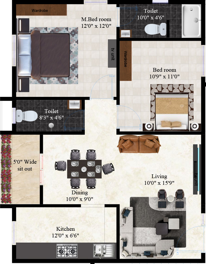 Flat no. 1 | Hoja Heights 2