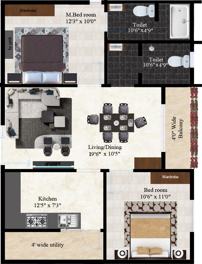 Flat no. 2 | Hoja Heights 2
